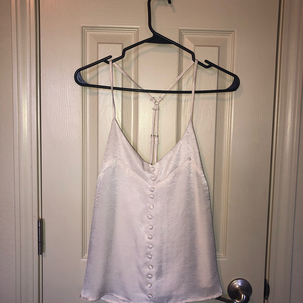 Satin button down tank